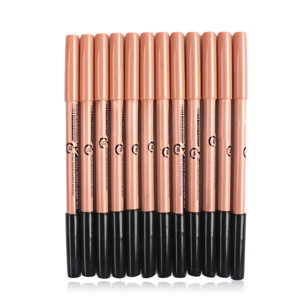 Pack of 12 Eye Brown Pencil Multi-functional Eyes Liner Concealer Pen Make Up