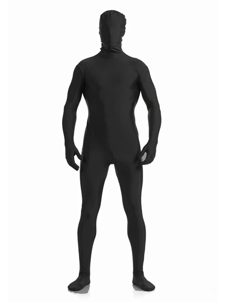 

Black Zentai Full Bodysuit for Men Women Halloween Carnival Cosplay Custome Skin Tight Jumpsuit Spandex Body Suit