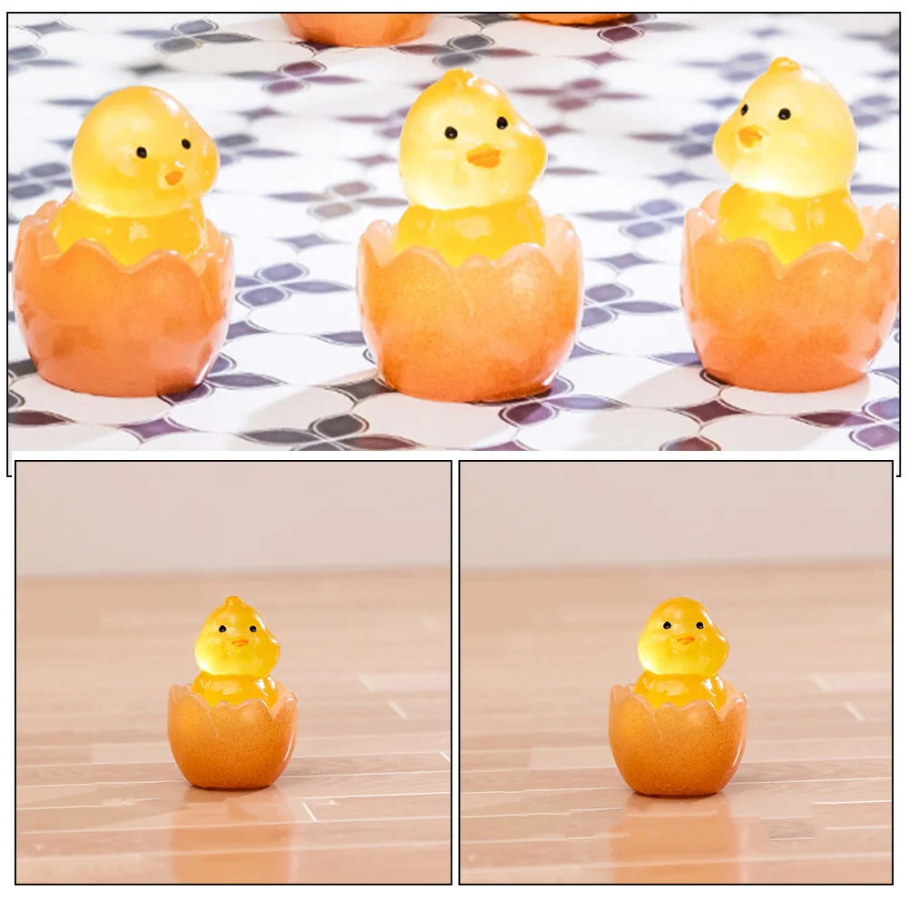 Estatuas de pato y polluelo luminosas de resina en miniatura, decoración realista de micropaisaje para jardín, estatua de polluelo, Mini estatuilla de pato, 10 Uds.