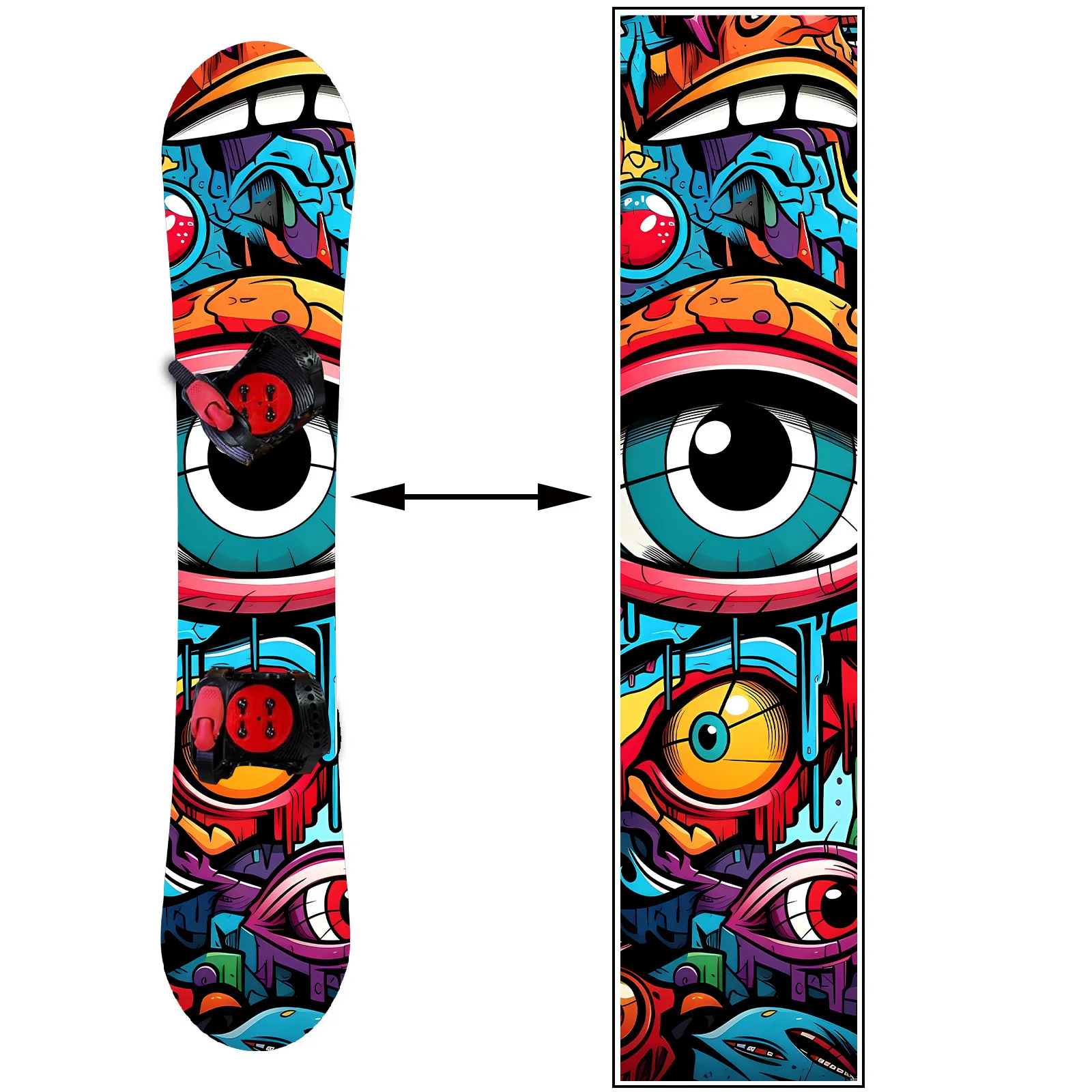 

1 colorful eye graffiti, trendy snowboard sticker, snowboard personalized decoration sticker, snowboard sticker, snowboard board