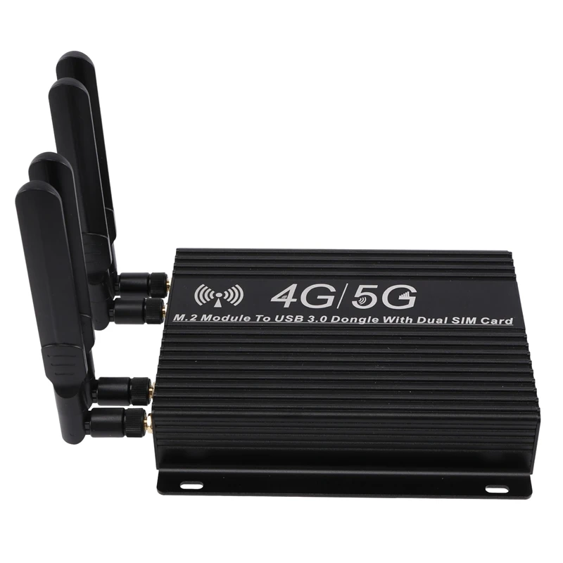 NGFF(M.2) 4G/5G Module To USB 3.0 Adapter With Cooler Fan/Dual SIM Card Slot And Auxiliary Power