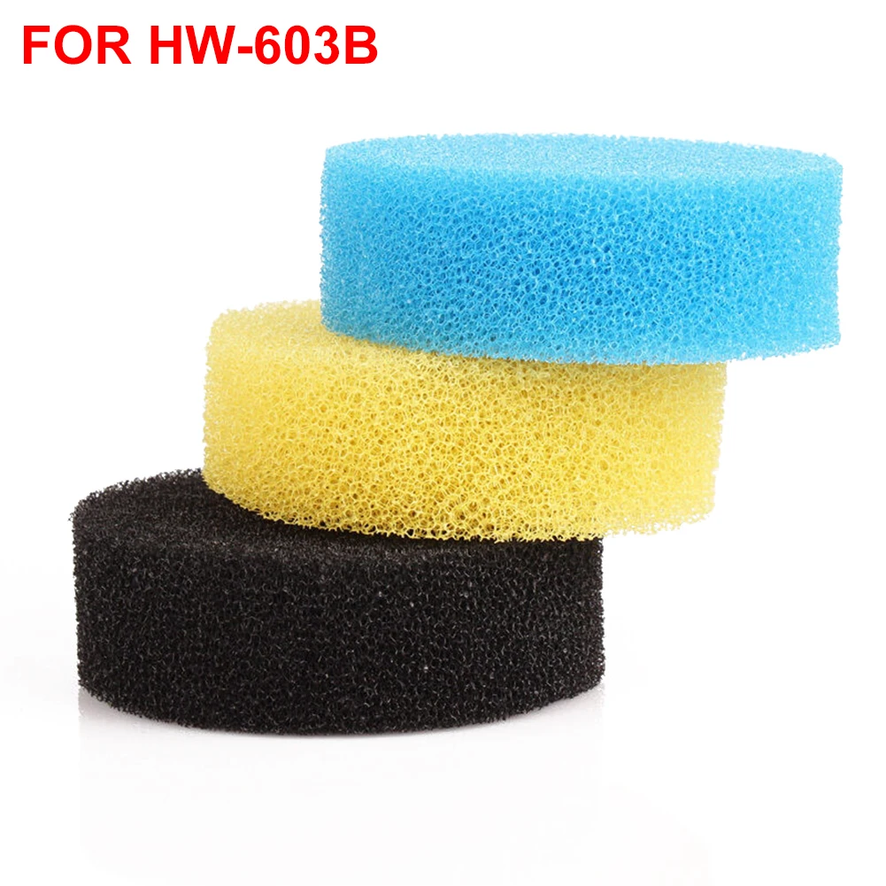 3pcs/set Filter Sponge Spare Parts Aquarium Filtration Accessories Tank Cleansing Biochemical External For Sunsun HW-602B 603B