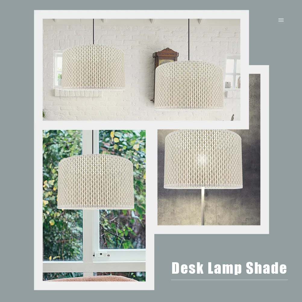 

Woven Lampshade E27 Table Environmental Paper Fringe Modern Style Home Lampshade Cover Table Light Shell Ch