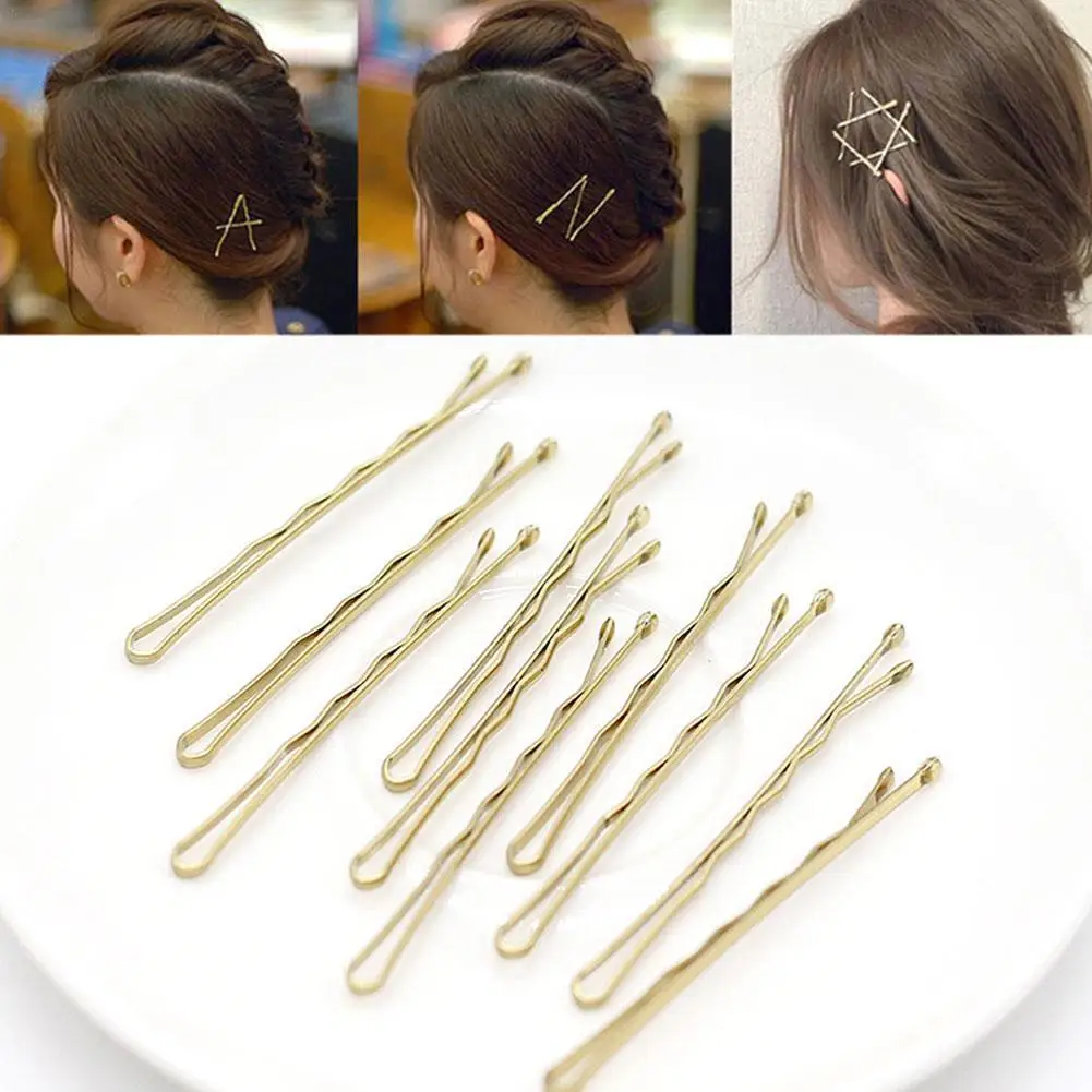 Japanese Versatile Harajuku Style Soft Girl Korean Vintage Gold One Line Bang Hairpin Cross Hairpin Hairpin Wholesale