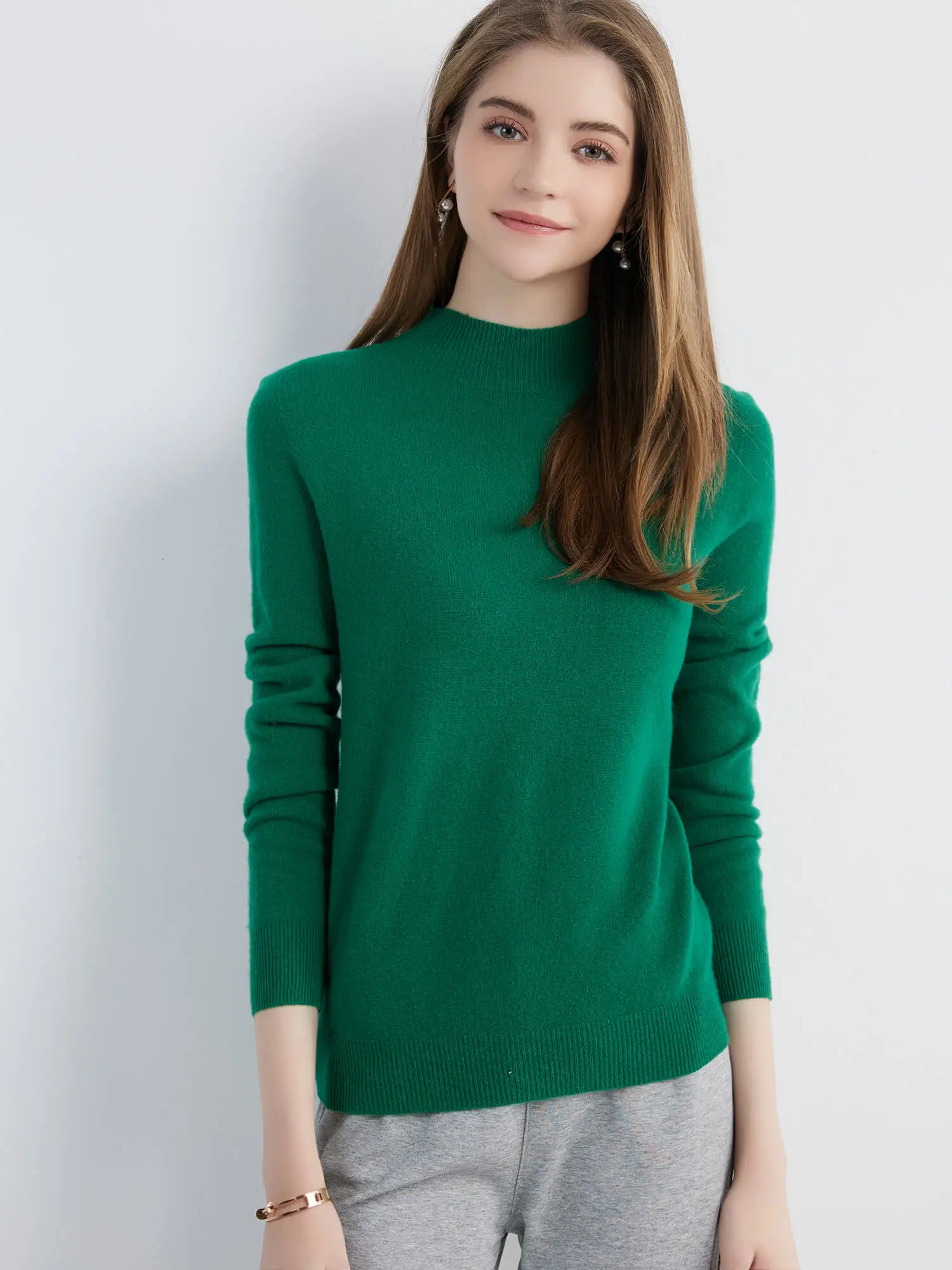 Suéteres de cuello alto para mujer, Jersey de punto de lana 100%, Jerseys de manga larga, ropa de invierno, novedad de 2023