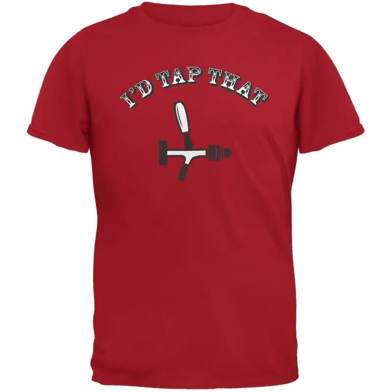 St Patricks Day I'd Tap That Red Adult T Shirt