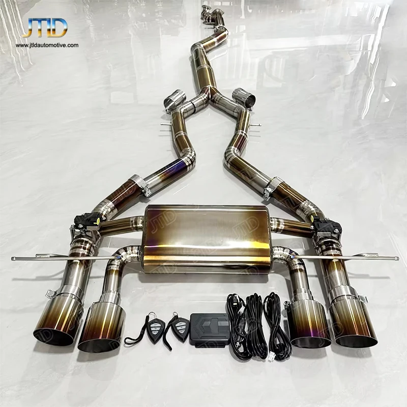 

JTLD High Quality Valvetronic titanium Exhaust 89mm single Middle Pipe rear pipe exhaust catback For BMW M2 G