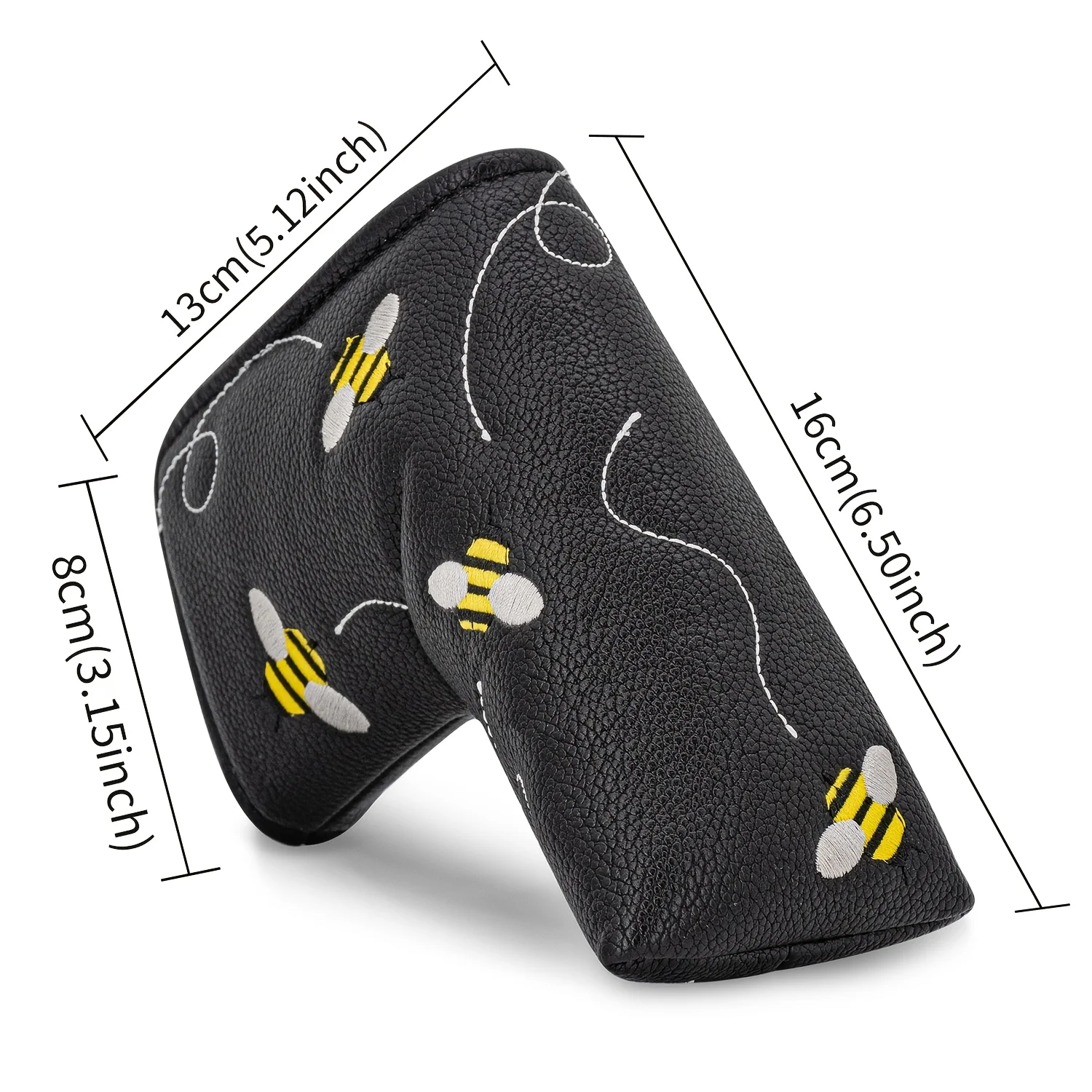 Little Bee Style And Crossbones Golf Putter Cover - Premium Blade Headcover with Soft Lining, Golf Club Accessory, Unique Gift image 6