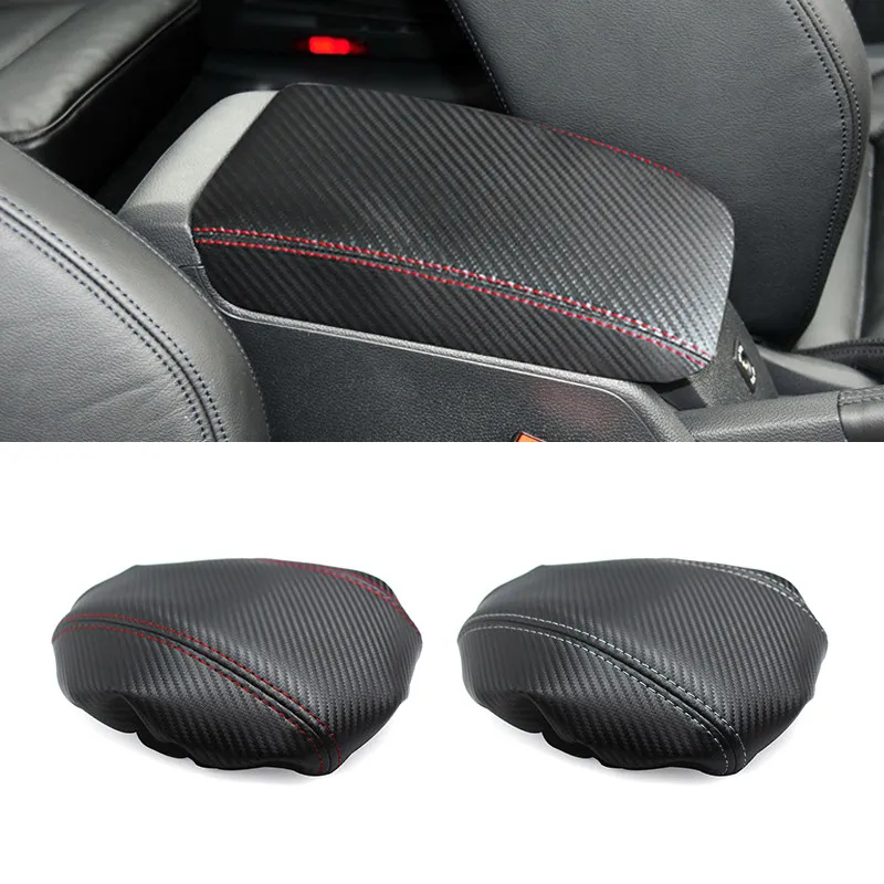 

For VW Golf 6 MK6 2010-2013 Microfiber Leather Carbon Texture Car Center Console Lid Armrest Box Cover Trim elastic band type