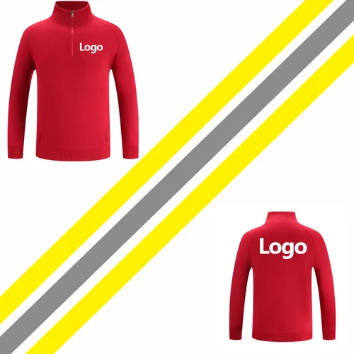 Imagen 2 del producto ELIKE-suéter de felpa con media cremallera para hombre y mujer, suéter de alta calidad con estampado de logotipo personalizado, diseño Personal, 6 colores, bordado, nueva