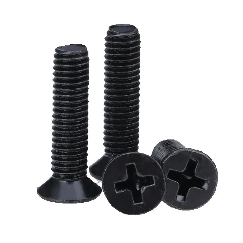 1000pcs M2 M2.5 M3 Black Zinc Plated Phillips Countersunk Head Machine Screws Cross Recessed Hardened Steel Tornillos for DIY Pr