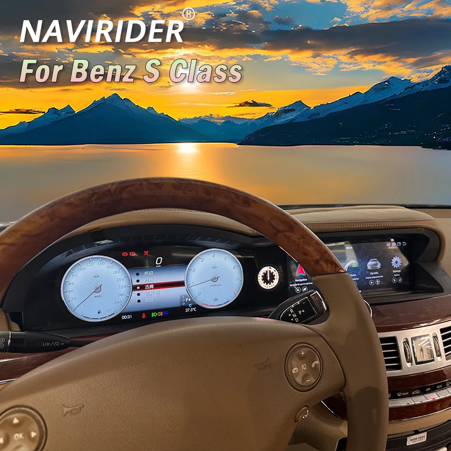 

Для Mercedes-Benz S-класса W221 S250 S350 2006-2013: ЖК-дисплей с двумя экранами, умными часами, CarPlay, Android Auto, медиаплеером, GPS и автомобильным радио