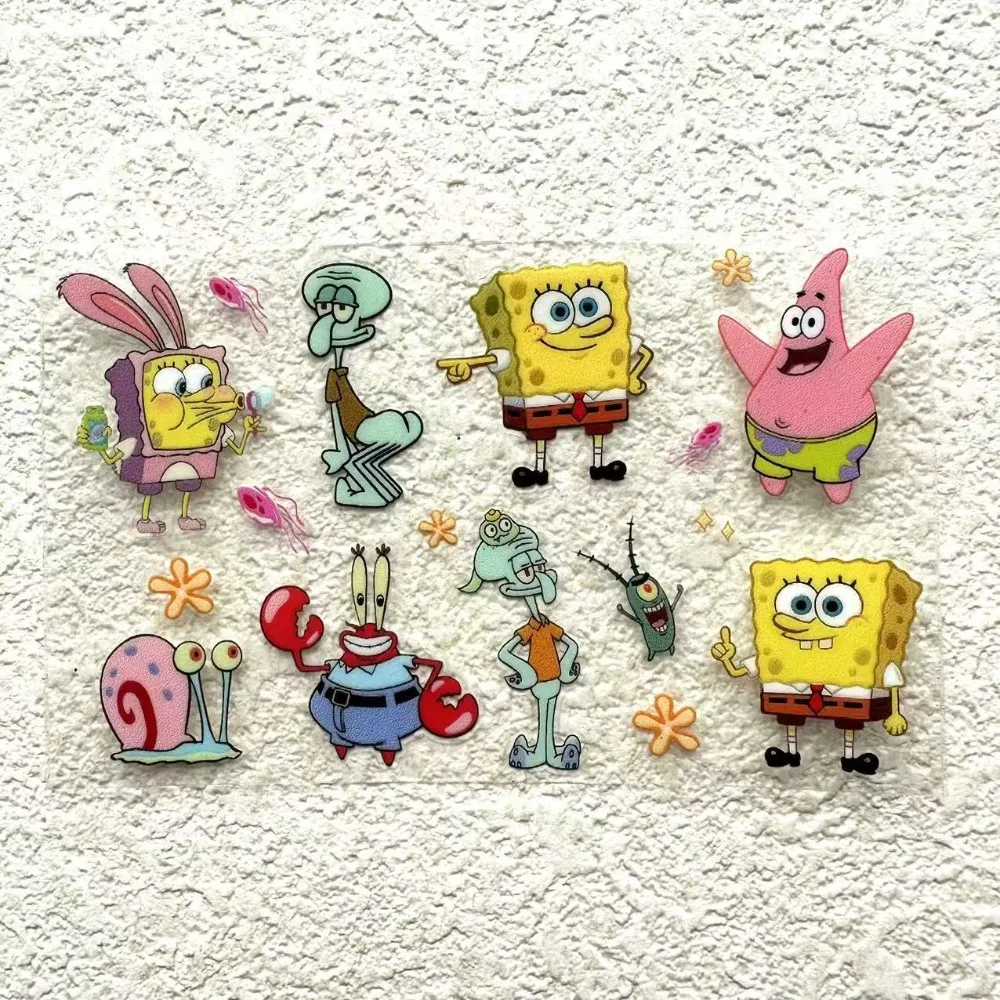 SpongeBob Cartoon Cute High-Value Decorative Water Cup DIY Phone Journal Waterproof 3D Transfer Sticker Gift