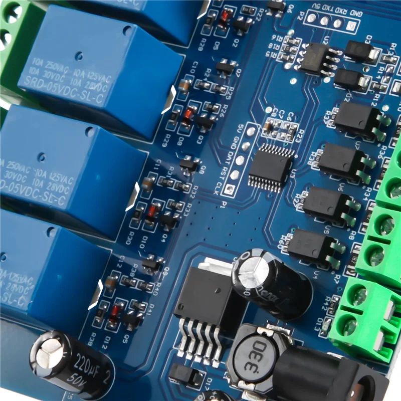 ABSE-Modbus RTU 4 Way Relay Module 7-24V Relay Module Switch RS485/TTL Input And Output With Anti Reverse Protection