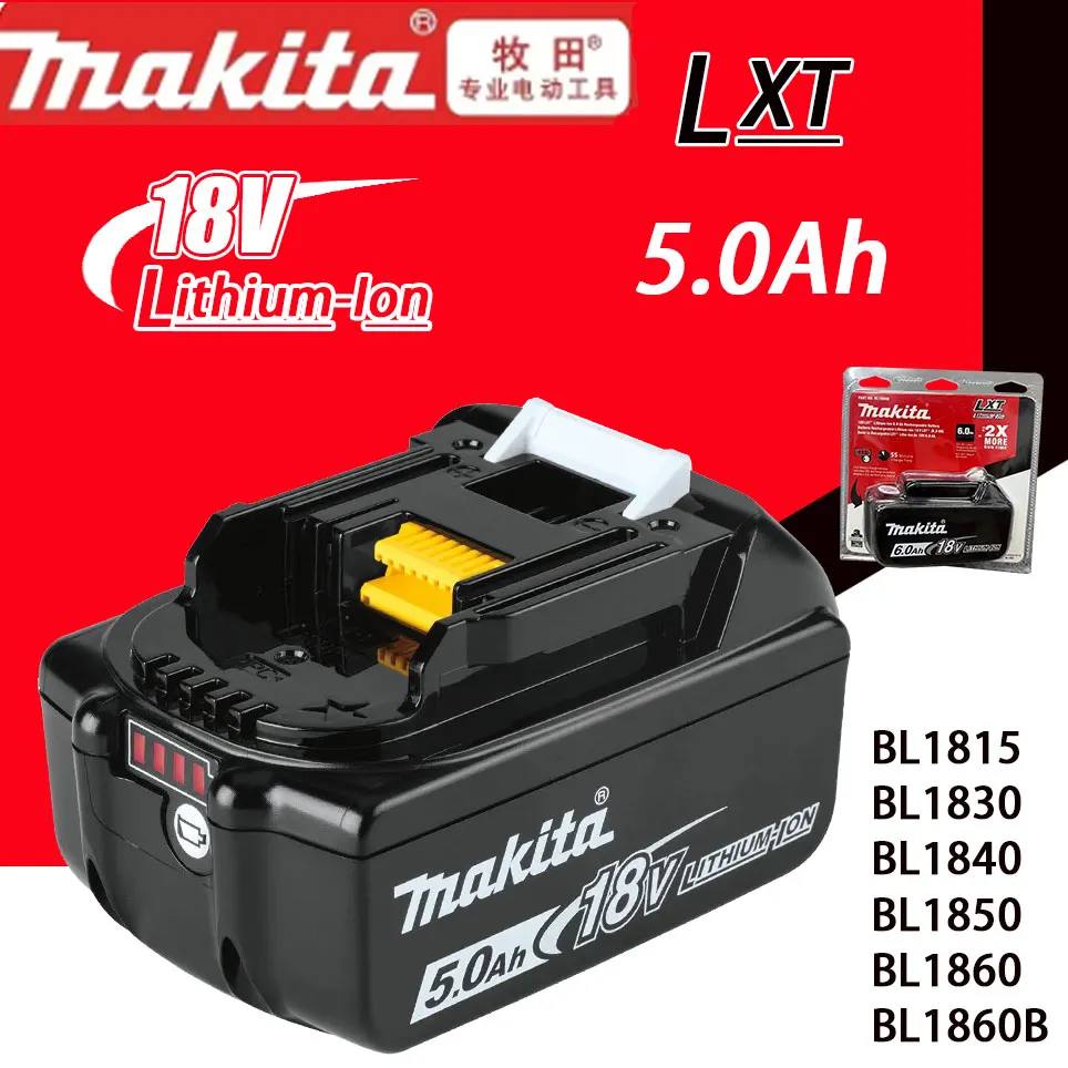 

Makita Original 18V Makita 5000mAh Lithium ion Rechargeable Battery 18v drill Replacement Batteries BL1860 BL1830 BL1850 BL1860B