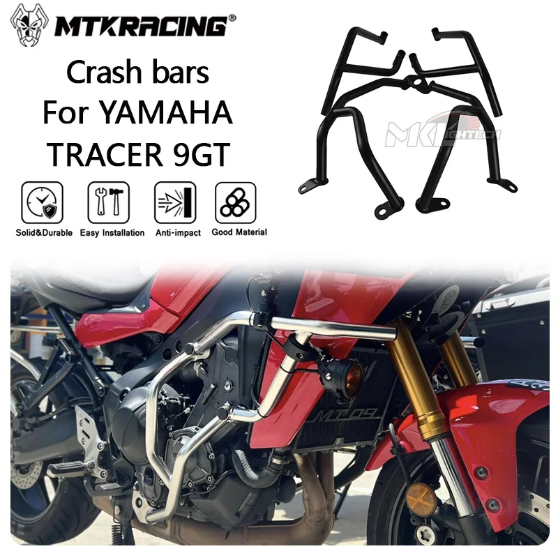 MTKRACING Crash bars For YAMAHA TRACER 9GT 2021-2024 Motorcycle Bumper Engine Guard Crash Bar Body Frame Protector Accessories