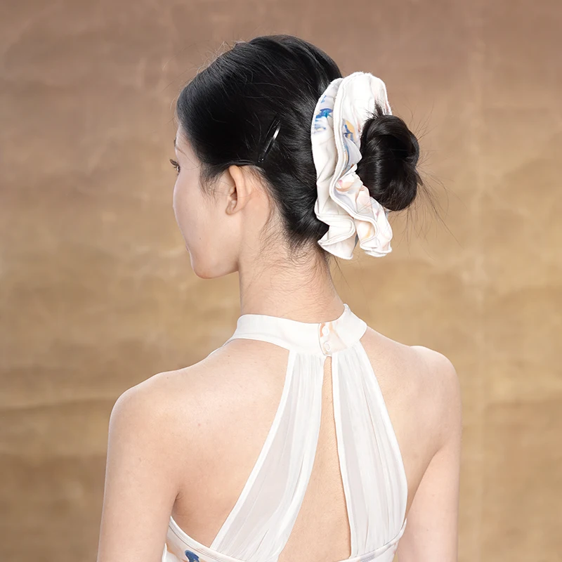 Ivoogle Цветочный букет с принтом Мраморные аксессуары для волос Танцевальные аксессуары Женские аксессуары для волос Балетная резинка для волос для взрослых