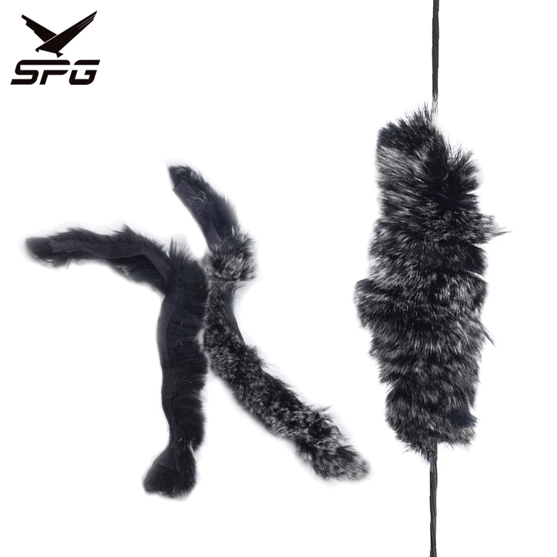 

SPG Fur Bow String Silencer Shooting Shock Absorption Archery Equipment Recurve Traditional Bow and Arrow String Stabilizer