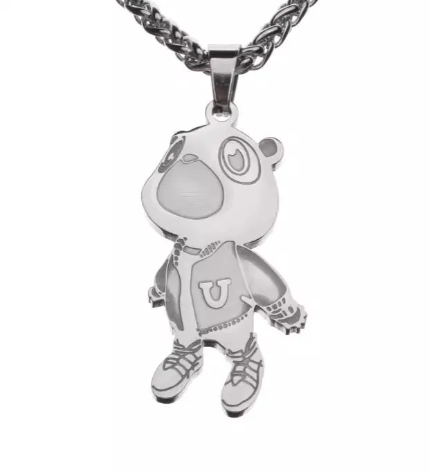 

2024 Kanye West Bear Necklace Men's and Women's Hip Hop Personality Pendant Necklace XL60