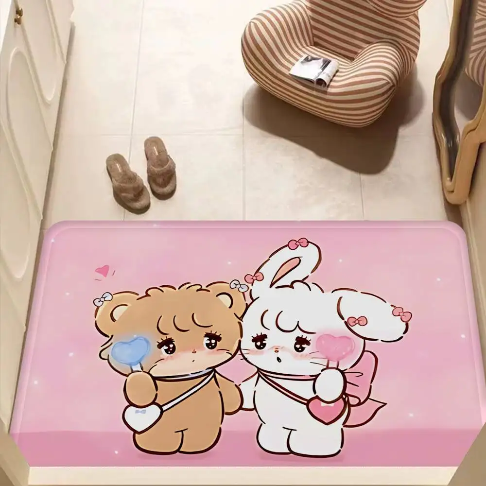 Cute Cat Mikko I-illustrations Floor Mat Rectangle Anti-slip Home Soft Badmat Front Door Indoor Outdoor Mat Welcome Doormat