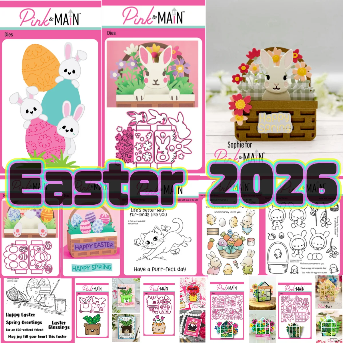 

Basket Pop Up Bunny Cat Egg Clear Stamps Metal Cutting Dies for DIY Making Card Scrapbook Embossed Craft Decoration Easter 2026
