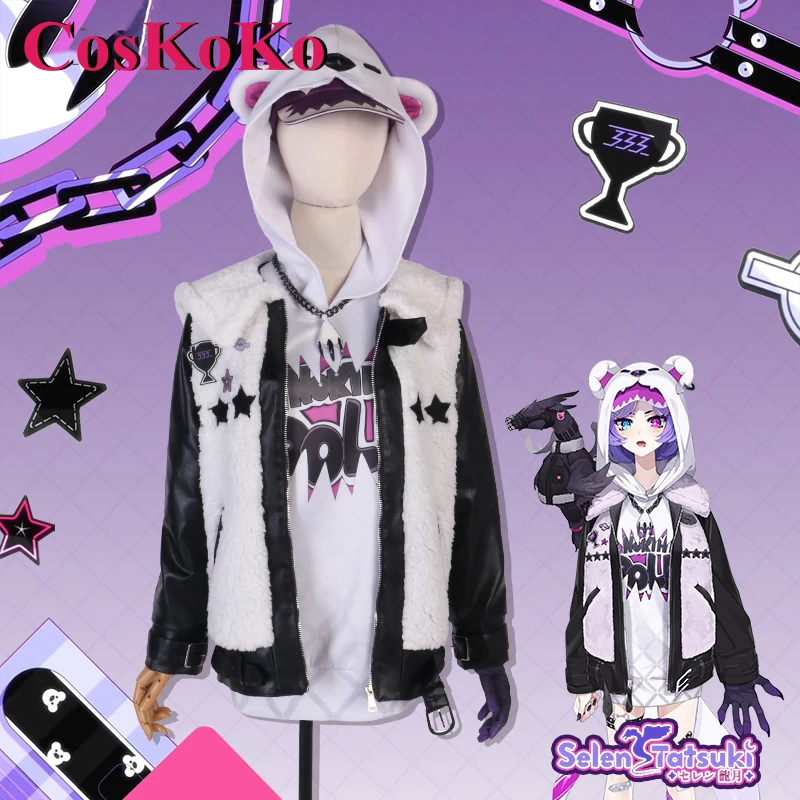 CosKoKo Selen Tatsuki Cosplay Anime VTuber Costume Fashion Sweet Lovely Uniform Women Halloween Party Role Play Clothing XS-XL