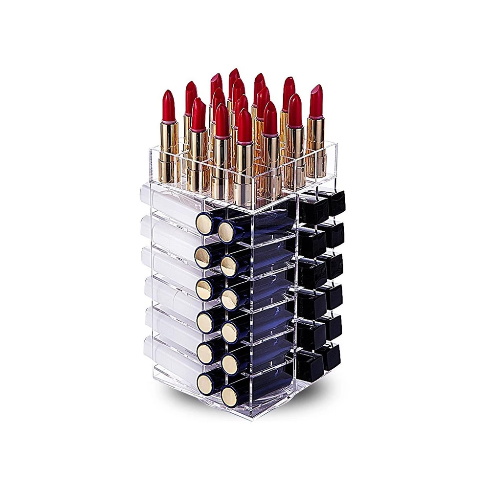 

Acrylic Lipstick Holder 2 5mm Detachable Rotating Display St ganizer Gloss Brush Storage Space Saving Clear Box