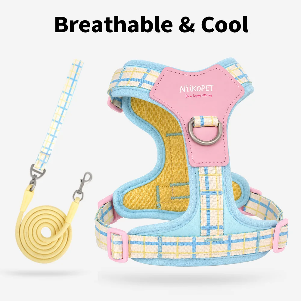 2‑Piece Dog Vest Harness Set, Adjustable & Breathable, Multiple Colors Available