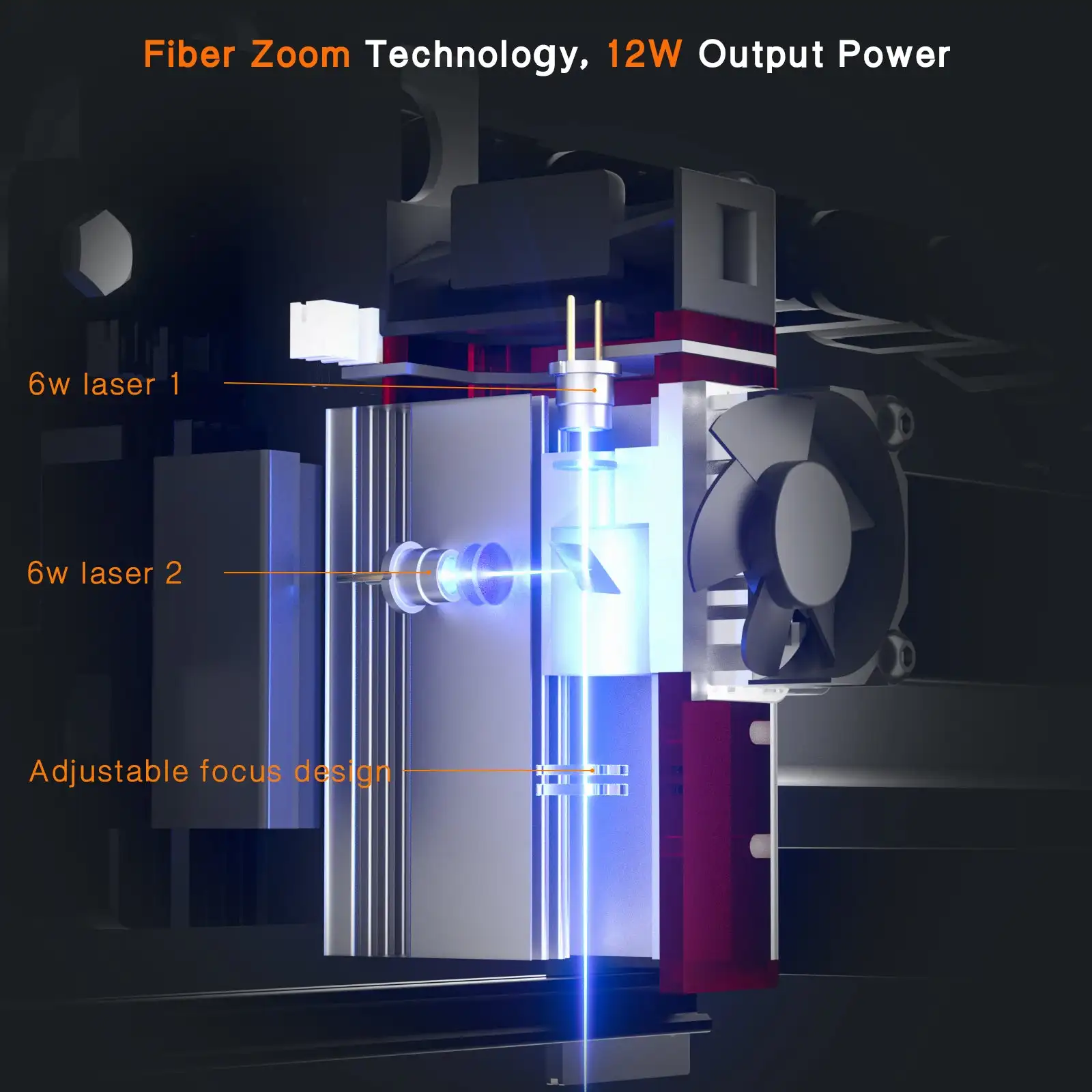 Imagem -02 - Neje A40640 Laser Módulo Metel Bico Escultura e Corte2 x Feixe12w Saída-amplamente Aplicado