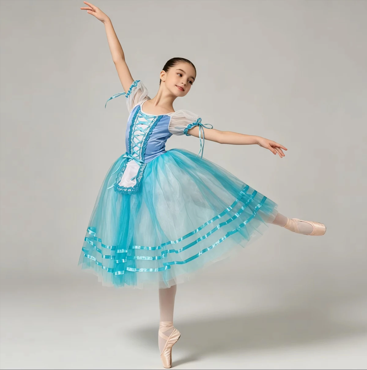 Red Giselle Ballet Dance Ballerina Tutu Dress For Girls Women Stage Performance Costume Long Ballet Dancing Dresses