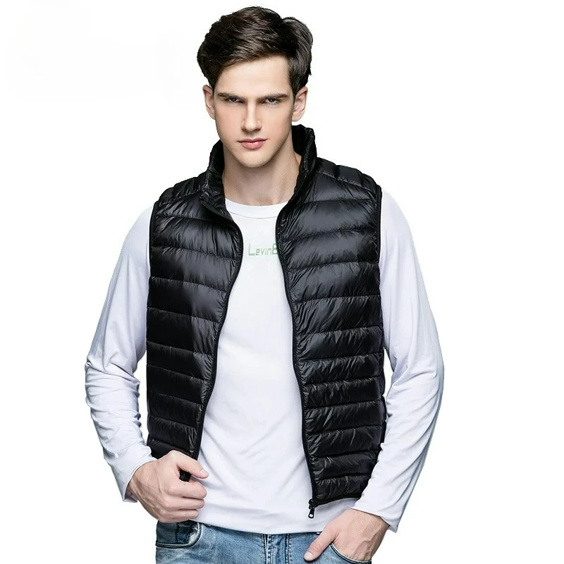 

Мужской походный пуховый жилет, водонепроницаемый ультралегкий термопальто, мужской жилет на лыжах для кемпинга, катания на утином пуху, уличный жилет