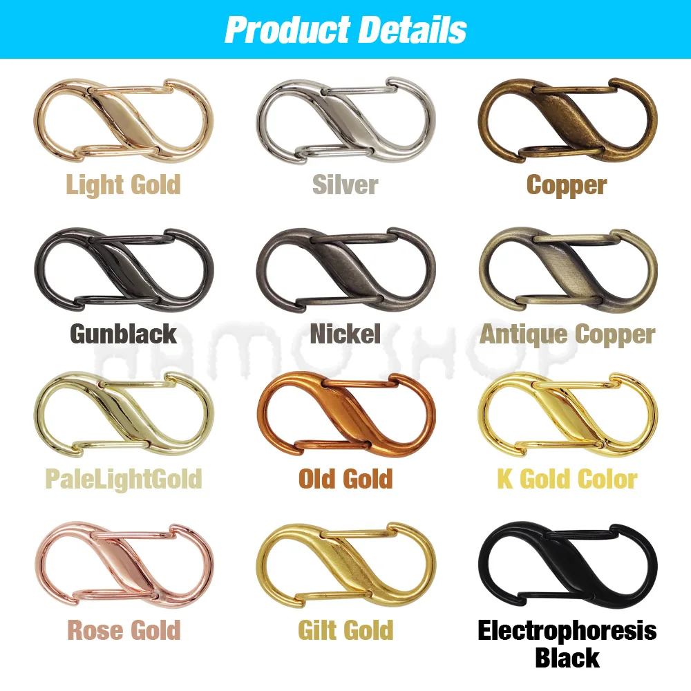 Metal S-type Buckle Fashion Mini Snap Hook Necklaces Connectors For Leathercraft Garment Bag Key Ring DIY Jewelry Findings 2pcs