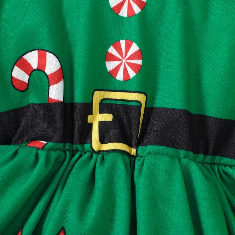 2026 جديد طفل الفتيات قزم طقم ملابس الرضع طويلة الأكمام دمية طوق رومبير فستان مع قبعة 2 قطعة مجموعة عيد الميلاد #5