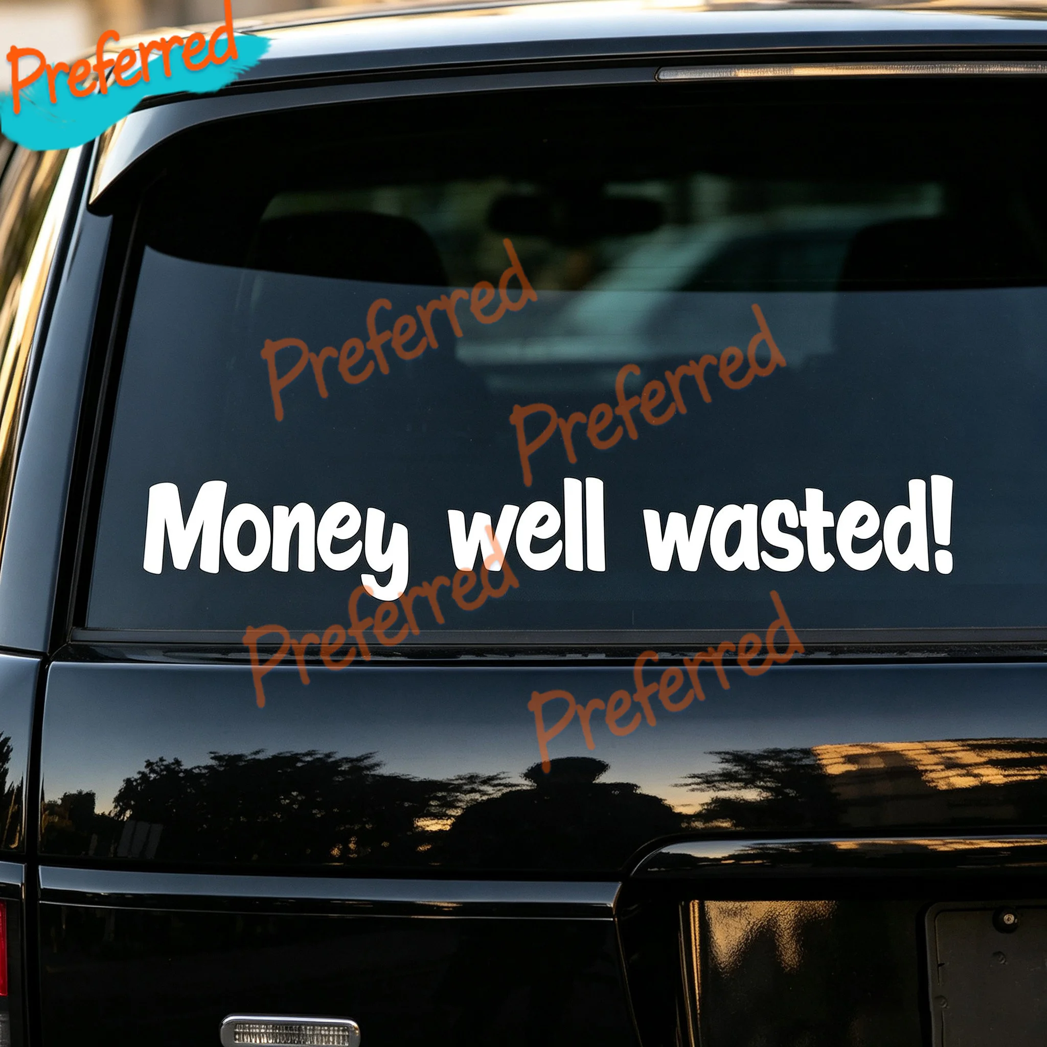 2x Aufkleber Money Well Wasted Import Domestic Fishing Hunting Truck Boat Toy Decal Sticker - Customizable in Any Sticker Size