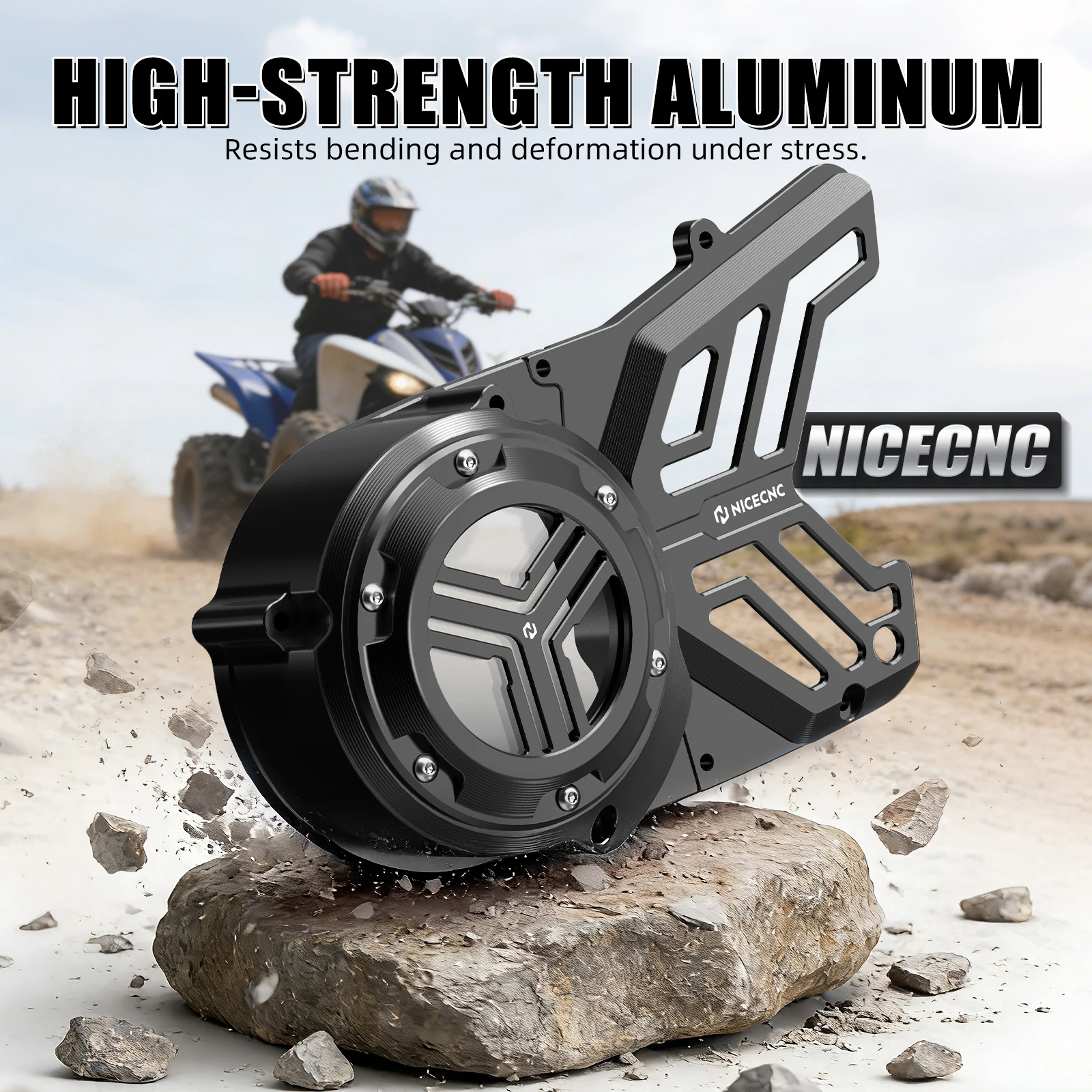 NICECNC für Yamaha Banshee 350 ATV Motor-Statorschutzabdeckung für Banshee 350 YFZ350 1987–2006, leicht zu trennende Abdeckung aus Aluminium – Detail 7