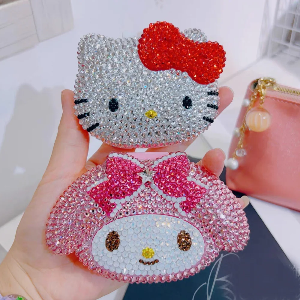 Desktop decoration Hello kitty Crystal Rhinestones Jewelry Box Ring Coin Earphone Medicine small items Storage view 4