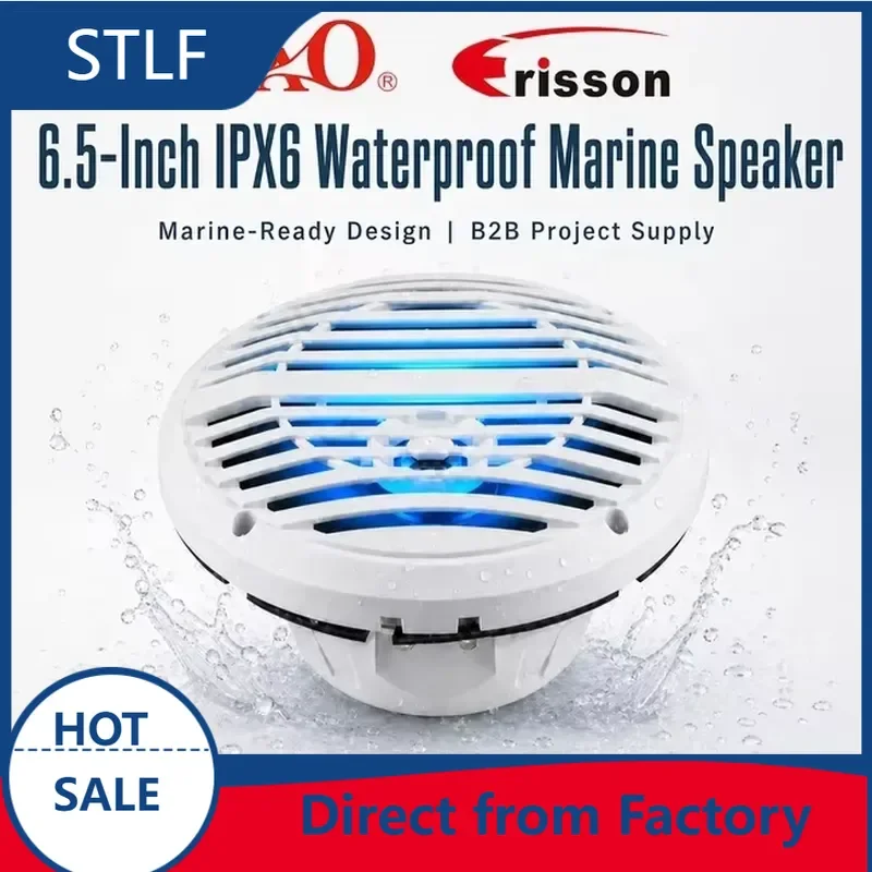 STLF OEM ODM 6.5-Inch Marine Speaker IPX6 Waterproof LED Speaker for Boat Audio Custom Projects 500 Pairs