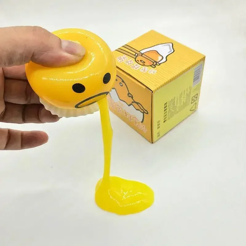 Funny Puking Egg Yolk Stress Ball With Yellow Goop Relieve Stress Toy Squeeze Tricky AntiStress Disgusting Egg Toy Kids Gift