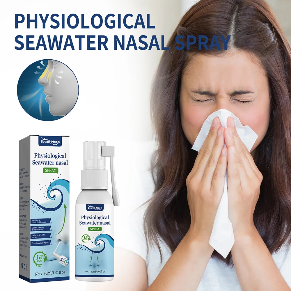 30ml Physiological Seawater Nasal Spray Nasal Chronic Allergic Sinusitis Relieve Congestion Itchy Nose Liquid