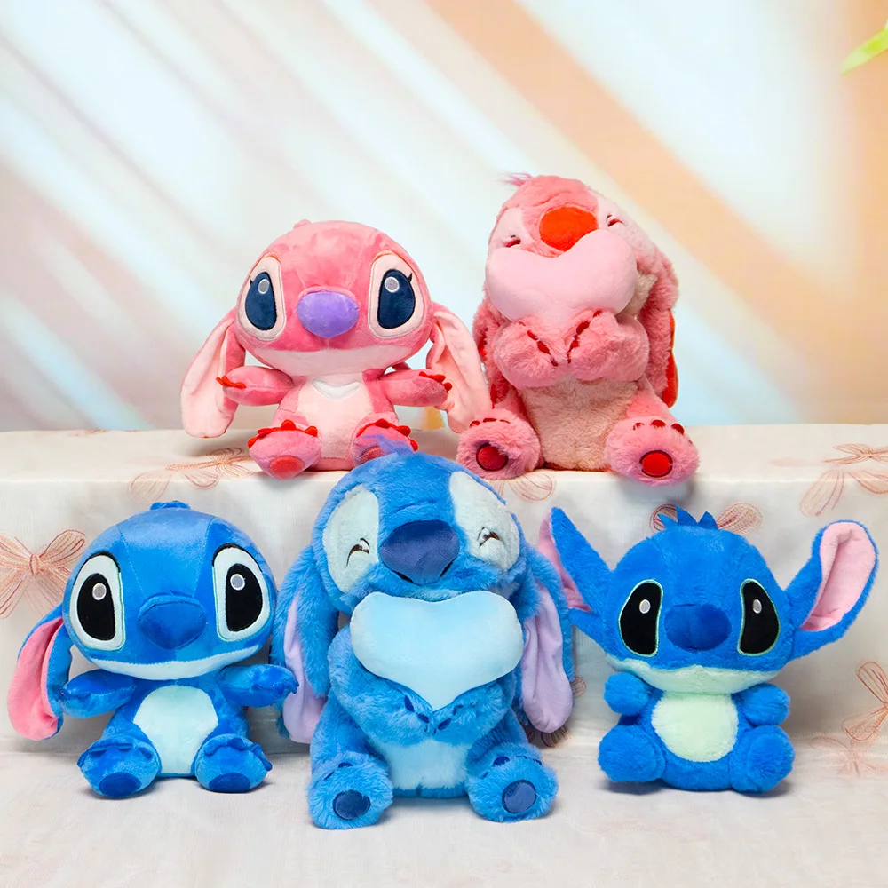 Figuras de película de Disney de Lilo & Stitch para niños, juguetes de peluche de Ángel de puntada, muñecos de dibujos animados suaves, regalo para niños, 30cm