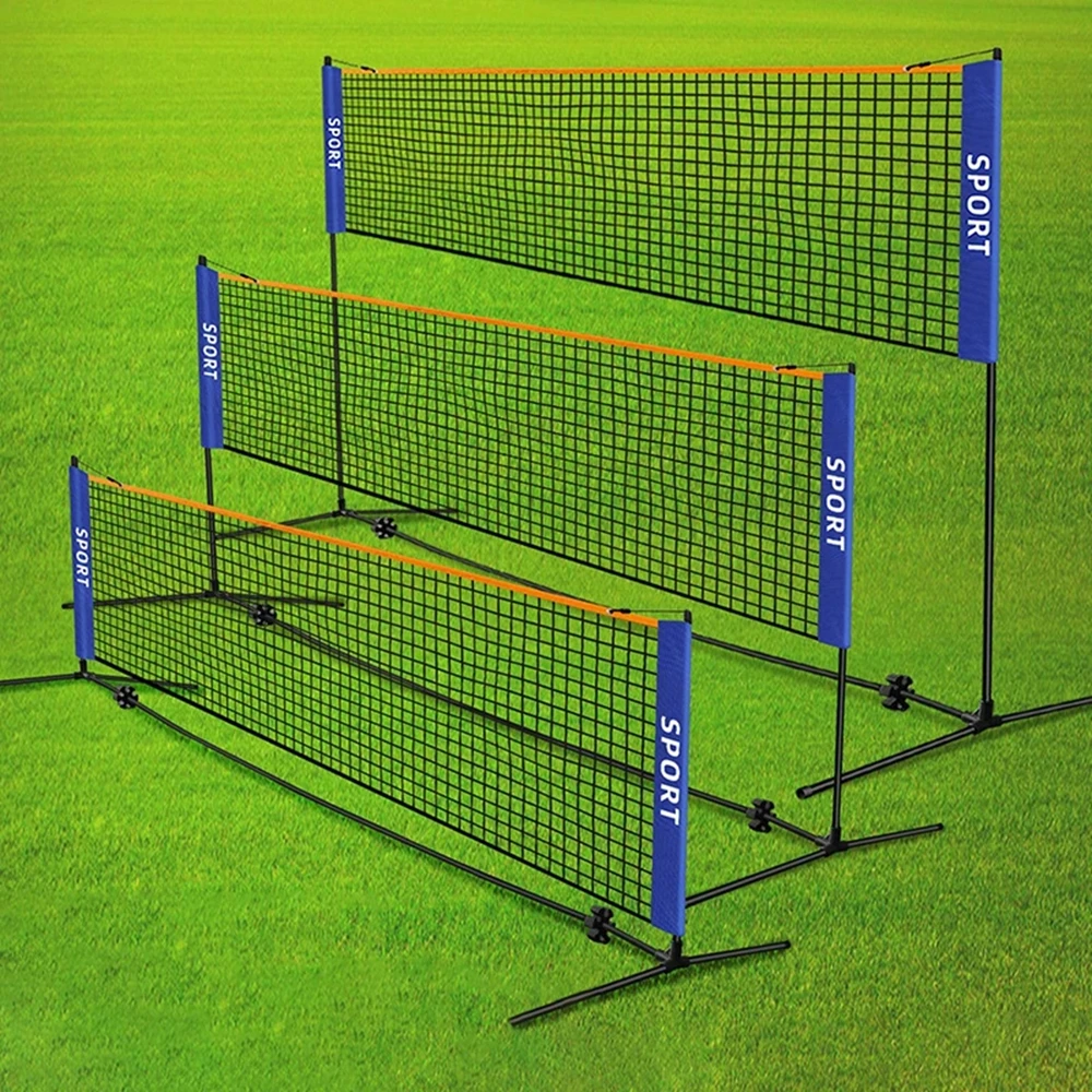 Filet de badminton professionnel standard pliant portable, sports d'intérieur et d'extérieur, volley-ball, entraînement de tennis, filets carrés en maille