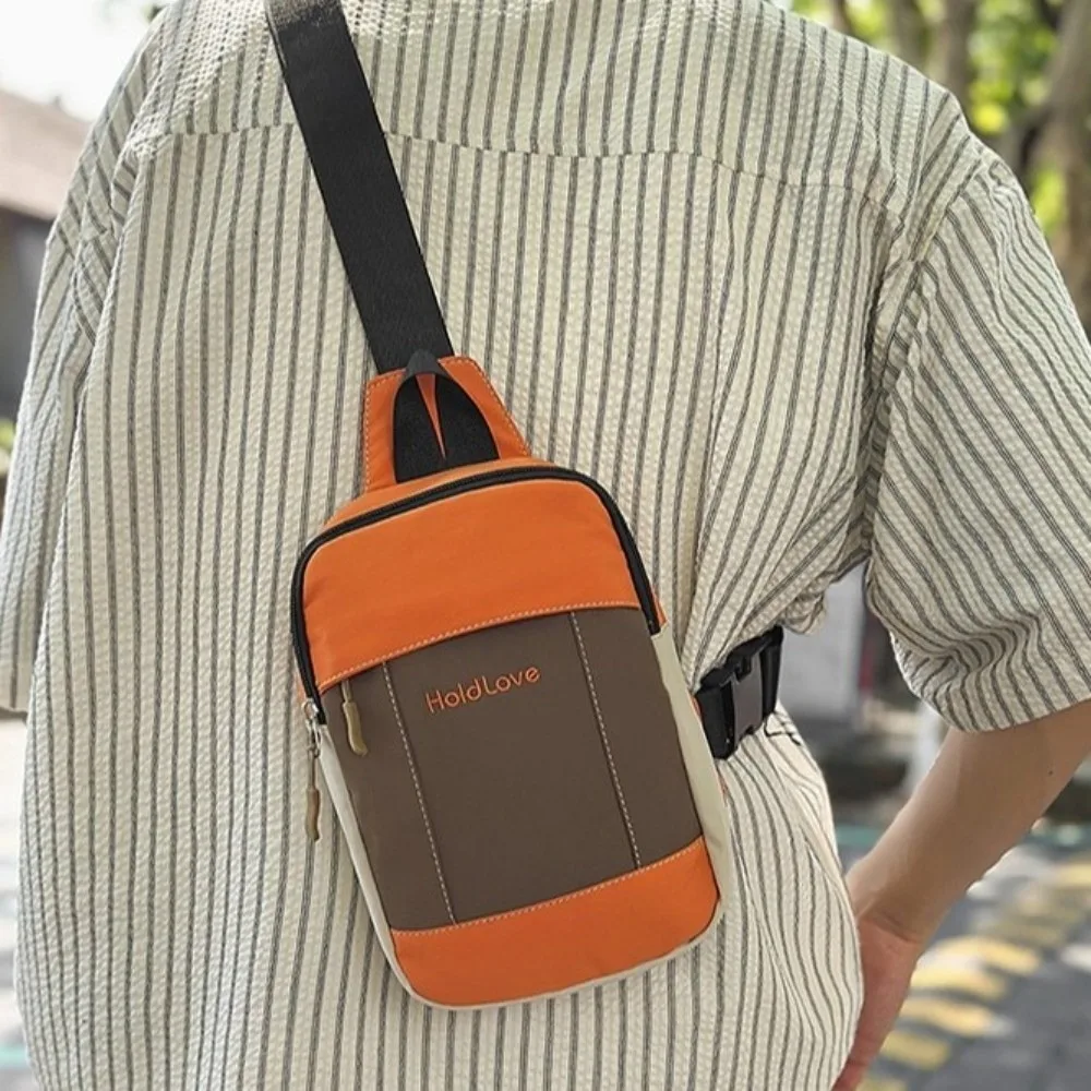 

Квадратная мужская нагрудная сумка на молнии, цветная спортивная сумка на плечо, большая вместительная нейлоновая сумка через плечо в корейском стиле для мужчин/женщин