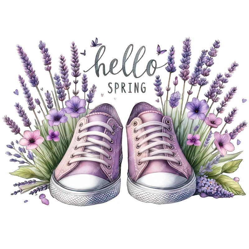 Three Ratels Beautiful purple flower shoes Watercolor Art Stickers for Home Decoration Personalized Car Stickers
