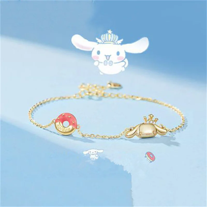 

New Sanrio Donut Cinnamoroll Cartoon Bracelet Fashionably Simple Bracelet Student Party Friend's Birthday Gift Girl Gifts