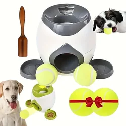 2-in-1 Pet Interactive ของเล่นสุนัขเทนนิสโยนการฝึกอบรมรางวัลเครื่องสนุก Feeding Machine อัตโนมัติ Feeder Pet Supplies