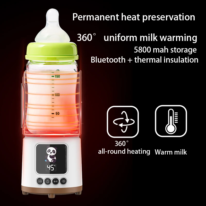 Scaldalatte per bambini con rumore bianco, scaldabiberon per allattamento, custodia portatile per riscaldamento del latte per i viaggi del neonato