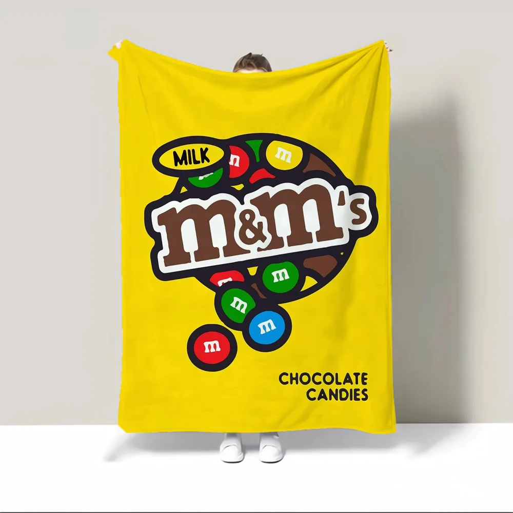 M&M\'s Home Interior Character Blanket 150x200 Custom Blankets Characters Knitted Plaid Microfiber Bedding Beach Towel Bed Throw