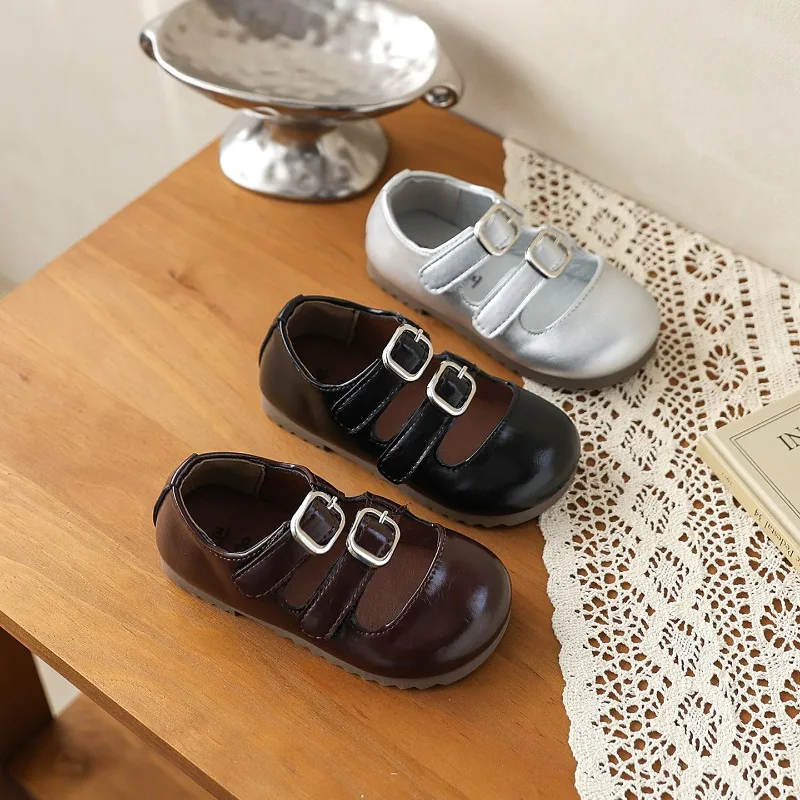 

Retro Children Causal First Walker Shoes Spring Autumn Simple Kids Hollow-out Flat Shoes School Uniform Girls Party Dress Shoes