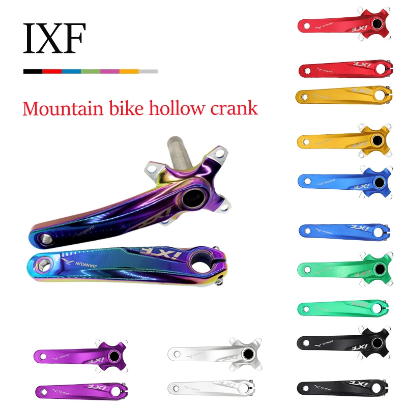 IXF Mountain Bike Crank Bicycle Alloy Hollow Crankset 170MM BB Bottom Shaft Kit Chainset Connecting Rod 32/34/36/38/40/42T