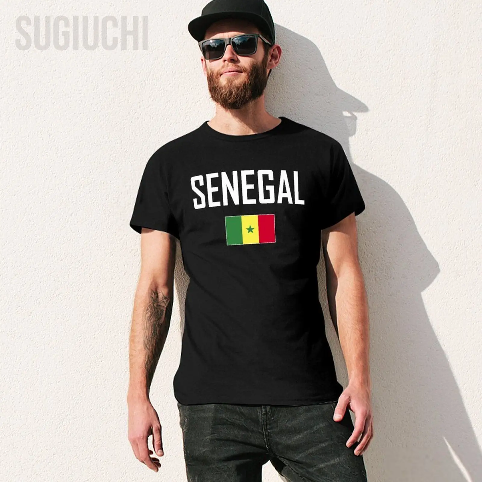 Unisex Men Tshirt SENEGAL Flag And Font Tees T-Shirt O-neck T Shirts Women Boys 100% Cotton Clothing More Color